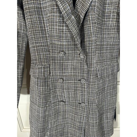 Lulus Wool Blend Double Breasted Mid Length Coat Womens Size Medium Black NWT - Picture 5 of 11